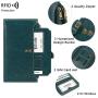 KBW665 RFID Anti-magnetic Wallet Double Zipper Cell Phone Bag Leather Clip New Card Case High Quality Long Money Clip