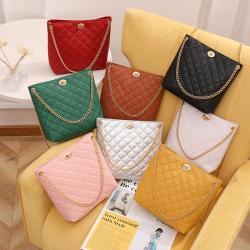 2024 Trendy Handbags High Quality PU Leather Women's Bucket Tote Bags Chain Shoulder Bags