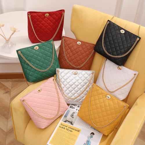 2024 Trendy Handbags High Quality PU Leather Women's Bucket Tote Bags Chain Shoulder Bags