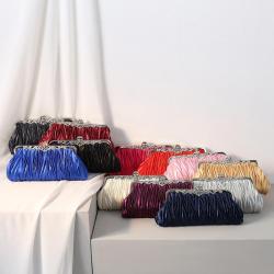 Manufacturer's direct sales wrinkle satin clutch bag ladies handbag wedding party evening bags women's clutch bag