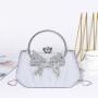 New arrival diamond inlaid banquet evening dress bag champagne hand bags chain crossbody bowknot evening bag 2024 handbags