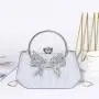 New arrival diamond inlaid banquet evening dress bag champagne hand bags chain crossbody bowknot evening bag 2024 handbags