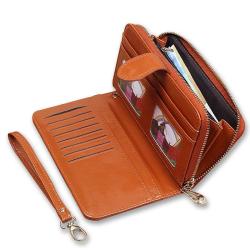 KBW246 New ladies wallet oil wax leather retro long wallet large capacity clutch bag multifunctional phone bag