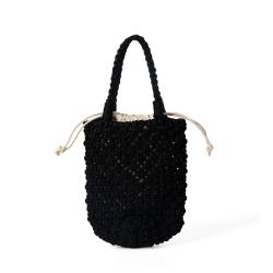 Large Capacity Cotton Rope Material Soft Portable Handbag Shoulder Bag With Design Shopping Bags Women Shoulder
