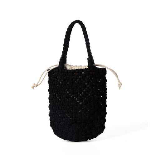 Large Capacity Cotton Rope Material Soft Portable Handbag Shoulder Bag With Design Shopping Bags Women Shoulder