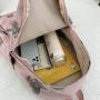 HR034 Korean Version Sen Series Girls Bag Nylon Waterproof Printed Campus Backpack Tourism Colorful Bear Interior Patch Bag