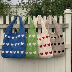 XL333 Imported Shopping Handbag Vintage Handmade Woolen Knitting Bag New Version Shoulder Bag Lightweight Ladies Tote Bag