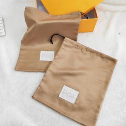 Custom Logo Printed Single String Silk Hair Wig Bag Drawstring Soft Jewelry Gift Packaging Dust Satin Pouch