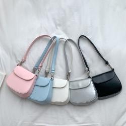 Custom PU Leather Mini Shoulder Bag Fashion Handbag Simple Plain Sling Bag Candy Color Little Girl Pink White Hand Bag