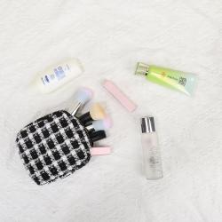 Keymay Wholesale Personalized Multi Color Small Plaid Cosmetic Bag Women Cosmetic Organizer Pouch Check Makeup Bag