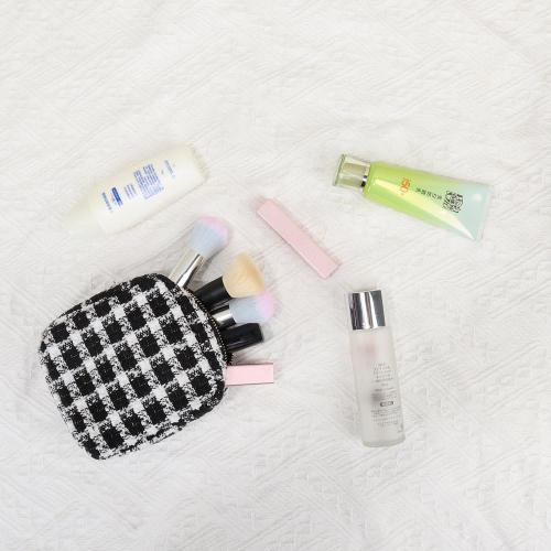 Keymay Wholesale Personalized Multi Color Small Plaid Cosmetic Bag Women Cosmetic Organizer Pouch Check Makeup Bag