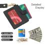 Customized Slim RFID Blocking Wallets Genuine Leather Minimalist Card Case With Zip Pocket Leather Credit Card Holder