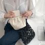 Summer Bead Design Handbags Women Beaded Handbags Fashion Canvas Beach Bag Casual Hand Bags Ladies Wood Bead Bags