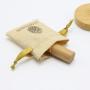 Screen Printing Natural Jute Linen Lipstick Jewelry Pouch Small Burlap Wedding Gift Drawstring Bag