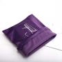 Custom Logo Printing Purple Velvet Shoe Hair Dryer Packaging Dust Bag Luxury Soft Drawstring Flannel Gif Storage Pouch