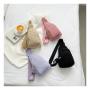 HR528 New Women's Chest Bag Corduroy Waistpack New Casual Lightweight Shoulder Bag Versatile Simple Crossbody Running Waist Bag