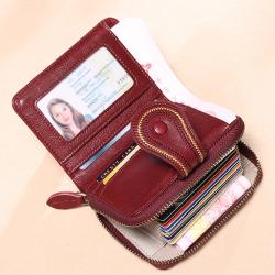 Simple Short Women'S Wallet Versatile Large Capacity Multi-Card Slot Zipper Coin Card Holder