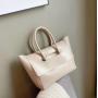 ZWY095 New Simple Solid Color PU Leather Tote Bag Wholesale Fashion Business Waterproof Women Handbag Work Student Organizer Bag