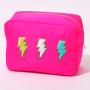 Stock Christmas Gift Hot Pink Jumbo Monogrammed Nylon Waterproof Patches Toiletry Bag Embroidered Makeup Large Toiletry Bag