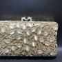 Luxury unique crystal banquet hollow metal women handmade bling bling rhinestone purse party wedding bags flower evening bags