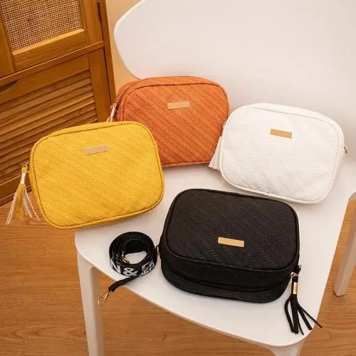 Embossed camera bag new 2024 ladies printed shoulder bag strap female women's crossbody cell phone bag