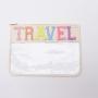 Chenille Letter Small Makeup Bag for Women Multi-purpose PVC Clear Zipper Pouch Waterproof Snacks Portable Lipstick Case