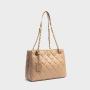 Wholesale Custom Fashion Handbag Nice Quality Pu Leather Shoulder Bag Diamond-Shape Line Tote Bag With Gold Chain For Women