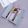 Frosted Leaf Buckle Ladies Purses Wallets Large Capacity Women Wallet Luxury Ladies Purse Pure Color Custom Wallet