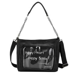 custom design leather Ita bag with clear window pocket custom printing ita hand bag for display pins