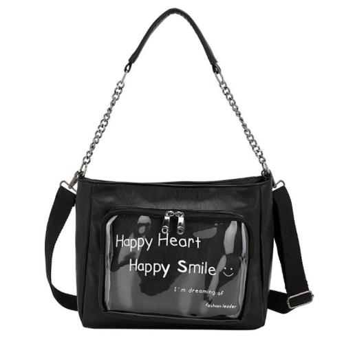 custom design leather Ita bag with clear window pocket custom printing ita hand bag for display pins