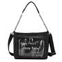 custom design leather Ita bag with clear window pocket custom printing ita hand bag for display pins
