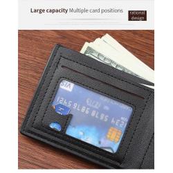 men's wallet, money clip, card holder, multi-functional soft leather wallet, multiple card slots, large capacity men's wallet