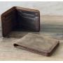 Custom Crazy Horse Men Card Holder Wallet Bifold Genuine Leather Carteras Mujer High Quality Cartera De Hombre