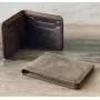 Custom Crazy Horse Men Card Holder Wallet Bifold Genuine Leather Carteras Mujer High Quality Cartera De Hombre