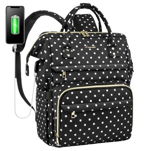 Lovevook 2024 Polka Dots Student School Backpack Luxury Computer Work Bags Large 15.6 inch Cute Laptop Backpack for Women Girls