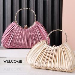 2024 New Arrival ladies party wrinkle clutch bag purses polyester fabric women's dress clutch bag dinner evening clutch bags