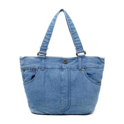 2024 Custom Fashion Women Jean Tote Shoulder Bag With Denim Pants Design