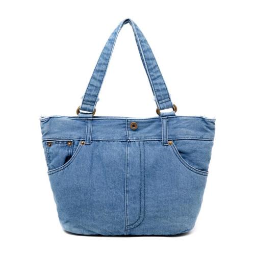2024 Custom Fashion Women Jean Tote Shoulder Bag With Denim Pants Design