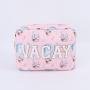 Custom Designer Embroidered Logo Makeup Bag Organizer Nylon Zipper Waterproof  Large Travel Mama Cosmetic Bag