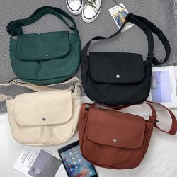 Korean Style Vintage Casual Crossbody Bag Small Artistic Canvas Shoulder Bag Fashion Student Reusable Bag