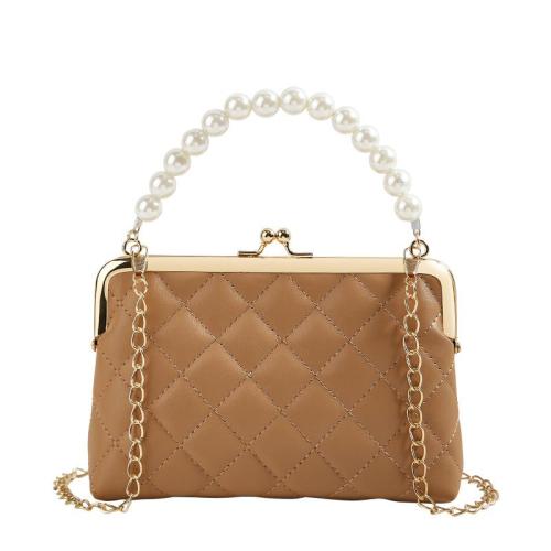 2024 Ladies Pearl Embroidered Tote Handbag Fashionable Portable Bag with Single Strap and Chain Decoration Wholesale Ling