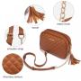 LOVEVOOK 2023 New Quilted Vegan Leather Cross Body Bag with Tassel for Ladies Luxury Diamond Women Shoulder Crossbody Purses