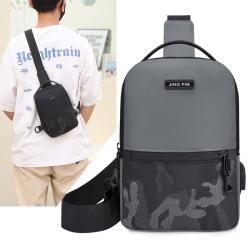 Custom Logo Men's Chest Bag Popular Lightweight Outdoor Travel Shoulder Messenger Bag With USB charging port