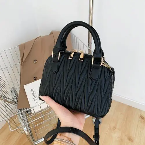 Pleated Handbags Fashion Pure Color Handbag For Women Luxury Small And Square Woman Bags Shoulder Bag