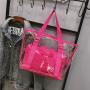 Big capacity transparent 2 pc jelly tote bag for women