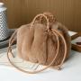 CCF704 New Trend Women's Fur Shoulder Handbag Ladies Single Shoulder Bag Luxury Tote Bags Drawstring Woven Purse And Handbag
