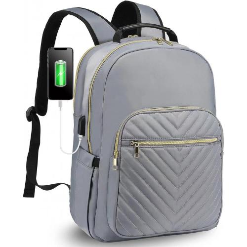 Custom 17.3 Inch Laptop Travel Laptop Backpack Quilted Work Bookbag Lightweight College Business DayBack