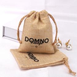 High Quality Jute Drawstring Coffee Tea Packing Bag Custom Logo Recycled Jute Gift Dust Bag