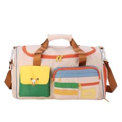 ZF265 New Contrast Color Travel Bag Outdoor Sports Large Capacity Shoulder Bag Fashion Fitness Bag Oxford Cloth Wear-resistant