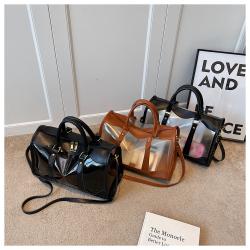 Pvc Clear Duffle Bag  colourful  Plastic Tote Shopping Bag Shoulder Transparent  With Logo Zipper Pvc Beach Hand Bag